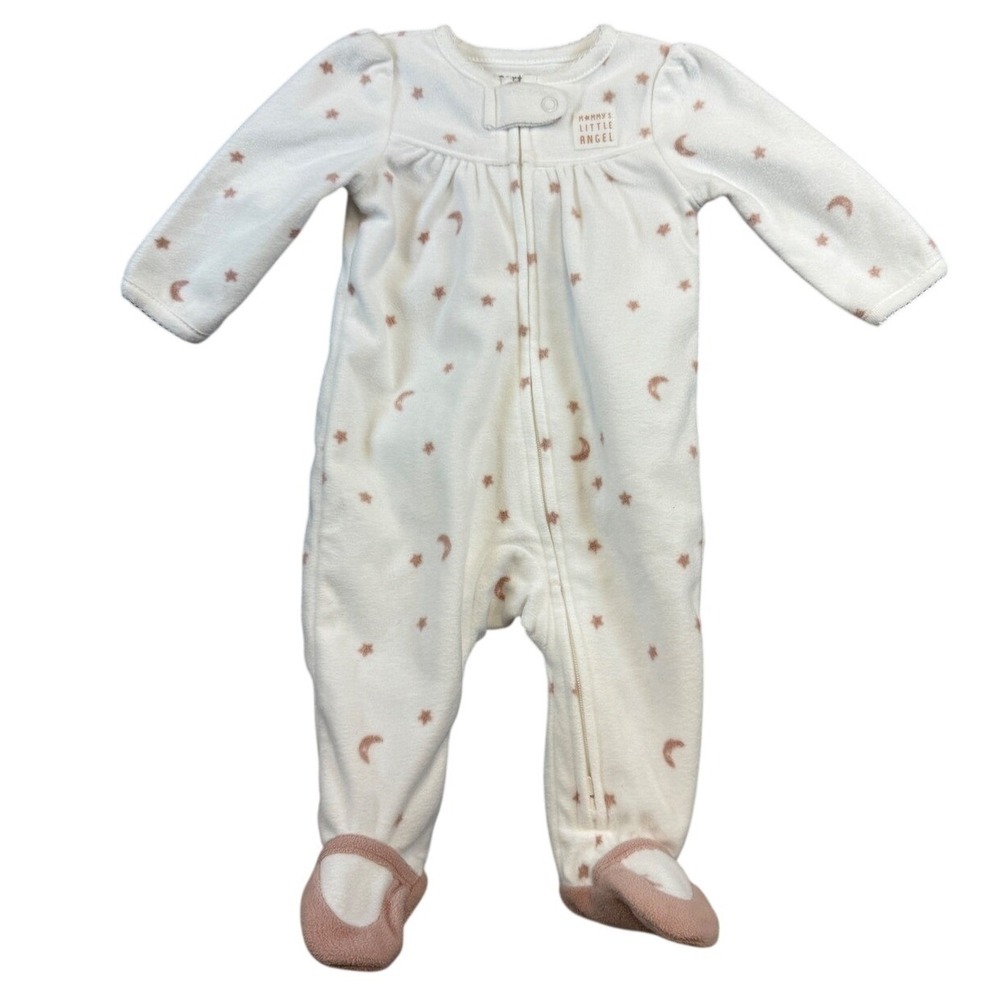 Carters Just One You Baby Girls Fleece Moon Star Angel Wing Footed Sleeper‎ 3M